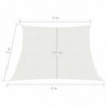 Sonnensegel 160 g/m² Weiß 3/4x2 m HDPE