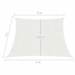 Sonnensegel 160 g/m² Weiß 3/4x3 m HDPE