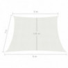 Sonnensegel 160 g/m² Weiß 3/4x3 m HDPE