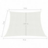 Sonnensegel 160 g/m² Weiß 4/5x3 m HDPE