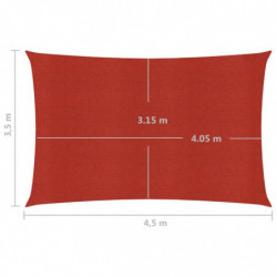 Sonnensegel 160 g/m² Rot 3,5x4,5 m HDPE