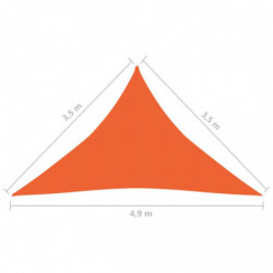 Sonnensegel 160 g/m² Orange 3,5x3,5x4,9 m HDPE