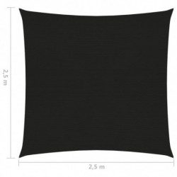 Sonnensegel 160 g/m² Schwarz 2,5x2,5 m HDPE