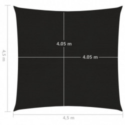 Sonnensegel 160 g/m² Schwarz 4,5x4,5 m HDPE