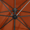 Ampelschirm mit Mast und LED-Leuchten Terracotta-Rot 250 cm
