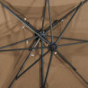 Ampelschirm mit Lüftung Taupe 250x250 cm