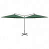 Doppel-Sonnenschirm mit Stahlmast Grün 600 cm