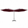 Doppel-Sonnenschirm mit Stahlmast Bordeauxrot 600 cm