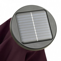 Sonnenschirm mit LED-Leuchten Bordeauxrot 200x211 cm Aluminium