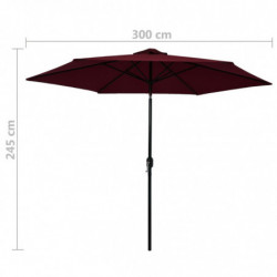Sonnenschirm mit Metall-Mast Bordeauxrot 300 cm