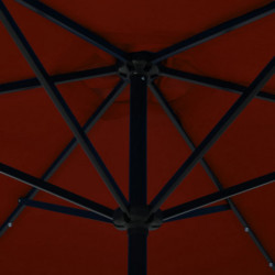 Sonnenschirm mit LED-Leuchten Stahlmast 300 cm Terrakotta-Rot