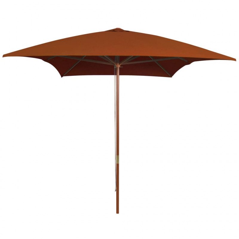 Sonnenschirm mit Holzmast Terrakotta-Rot 200x300 cm