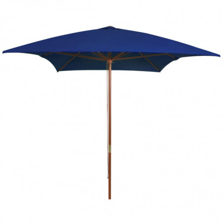 Sonnenschirm mit Holzmast Blau 200x300 cm