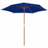 Sonnenschirm mit Holzmast Blau 270 cm
