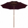 Sonnenschirm mit Doppeldach und Holzmast Bordeauxrot 270 cm