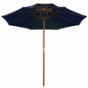 Sonnenschirm mit Doppeldach und Holzmast Blau 270 cm