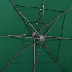 Sonnenschirm mit Aluminium-Mast 4-lagig Grün 250x250 cm