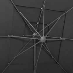 Sonnenschirm mit Aluminium-Mast 4-lagig Anthrazit 250x250 cm