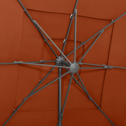 Sonnenschirm mit Aluminium-Mast 4-lagig Terrakotta 250x250cm