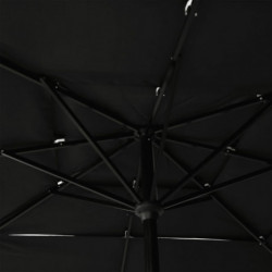 Sonnenschirm mit Aluminium-Mast 3-lagig Schwarz 2,5x2,5 m