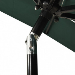 Sonnenschirm mit Aluminium-Mast 3-lagig Grün 2x2 m