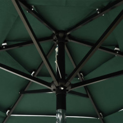 Sonnenschirm mit Aluminium-Mast 3-lagig Grün 2 m