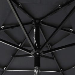 Sonnenschirm mit Aluminium-Mast 3-lagig Anthrazit 2 m