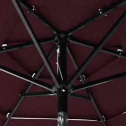 Sonnenschirm mit Aluminium-Mast 3-lagig Bordeauxrot 2 m
