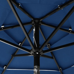 Sonnenschirm mit Aluminium-Mast 3-lagig Azurblau 2 m
