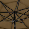 Sonnenschirm mit Aluminium-Mast 3-lagig Taupe 3 m