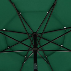 Sonnenschirm mit Aluminium-Mast 3-lagig Grün 3,5 m
