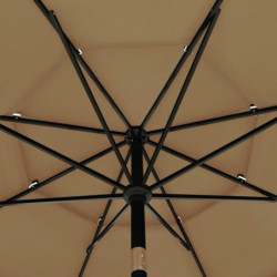 Sonnenschirm mit Aluminium-Mast 3-lagig Taupe 3,5 m