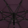 Sonnenschirm mit Aluminium-Mast 3-lagig Bordeauxrot 3,5 m