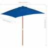 Sonnenschirm mit Holzmast Blau 150x200 cm