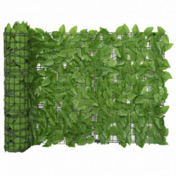 Balkon-Sichtschutz mit Grünen Blättern 300x75 cm