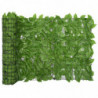 Balkon-Sichtschutz mit Grünen Blättern 400x75 cm