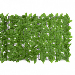 Balkon-Sichtschutz mit Grünen Blättern 500x75 cm