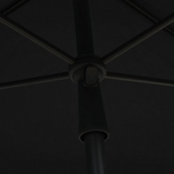 Sonnenschirm mit Mast 210x140 cm Schwarz