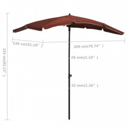 Sonnenschirm mit Mast 200x130 cm Terracotta-Rot