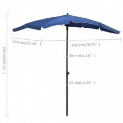 Sonnenschirm mit Mast 200x130 cm Azurblau