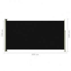 Seitenmarkise Ausziehbar 160x300 cm Schwarz