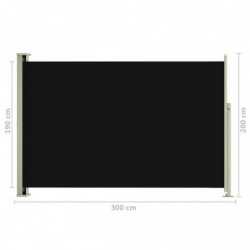 Seitenmarkise Ausziehbar 200x300 cm Schwarz