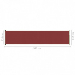 Seitenmarkise Ausziehbar 117x500 cm Rot