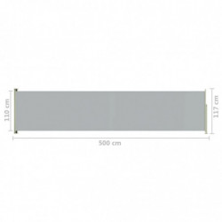Seitenmarkise Ausziehbar 117x500 cm Grau