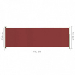 Seitenmarkise Ausziehbar 200x600 cm Rot