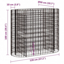 Gabionen-Hochbeet Verzinktes Eisen 120x50x100 cm