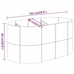 Pflanzkübel Pulverbeschichteter Stahl 152x80x68 cm Grau