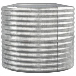 Pflanzkübel Pulverbeschichteter Stahl 368x80x68 cm Silber