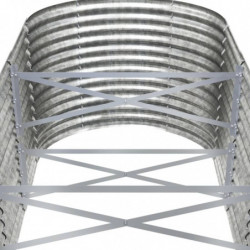 Pflanzkübel Pulverbeschichteter Stahl 512x80x68 cm Silber