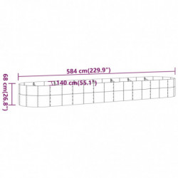 Pflanzkübel Pulverbeschichteter Stahl 584x140x68 cm Anthrazit